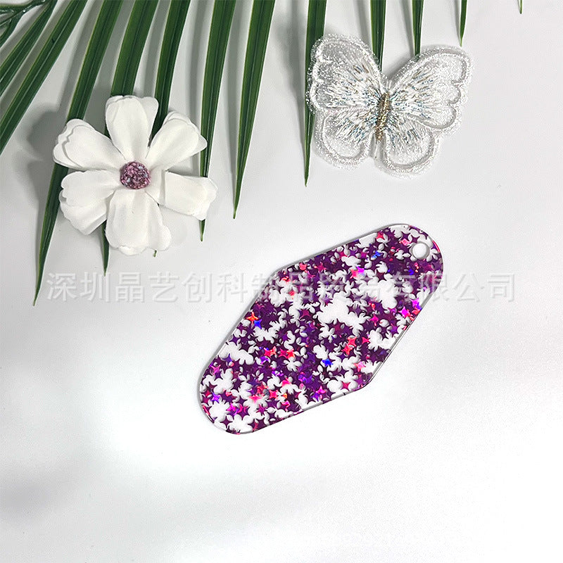 Wholesale 10pcs/pack Star Series Acrylic DIY Hotel Keychain Pendant